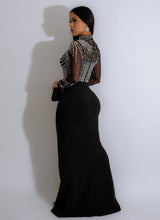 Load image into Gallery viewer, The Queen Mesh Diamonds Maxi Dress
