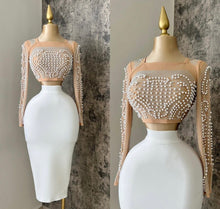 Load image into Gallery viewer, Bandage Pearl skirt set
