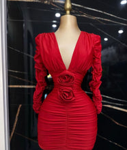 Load image into Gallery viewer, Red rose mini dress by
