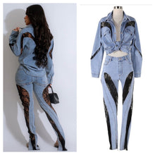 Load image into Gallery viewer, Memorable Denim lace set
