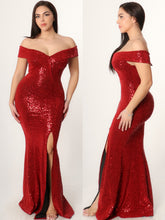 Load image into Gallery viewer, Fine wine sequins Gown
