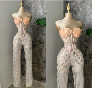 Vogue glam corset pants set