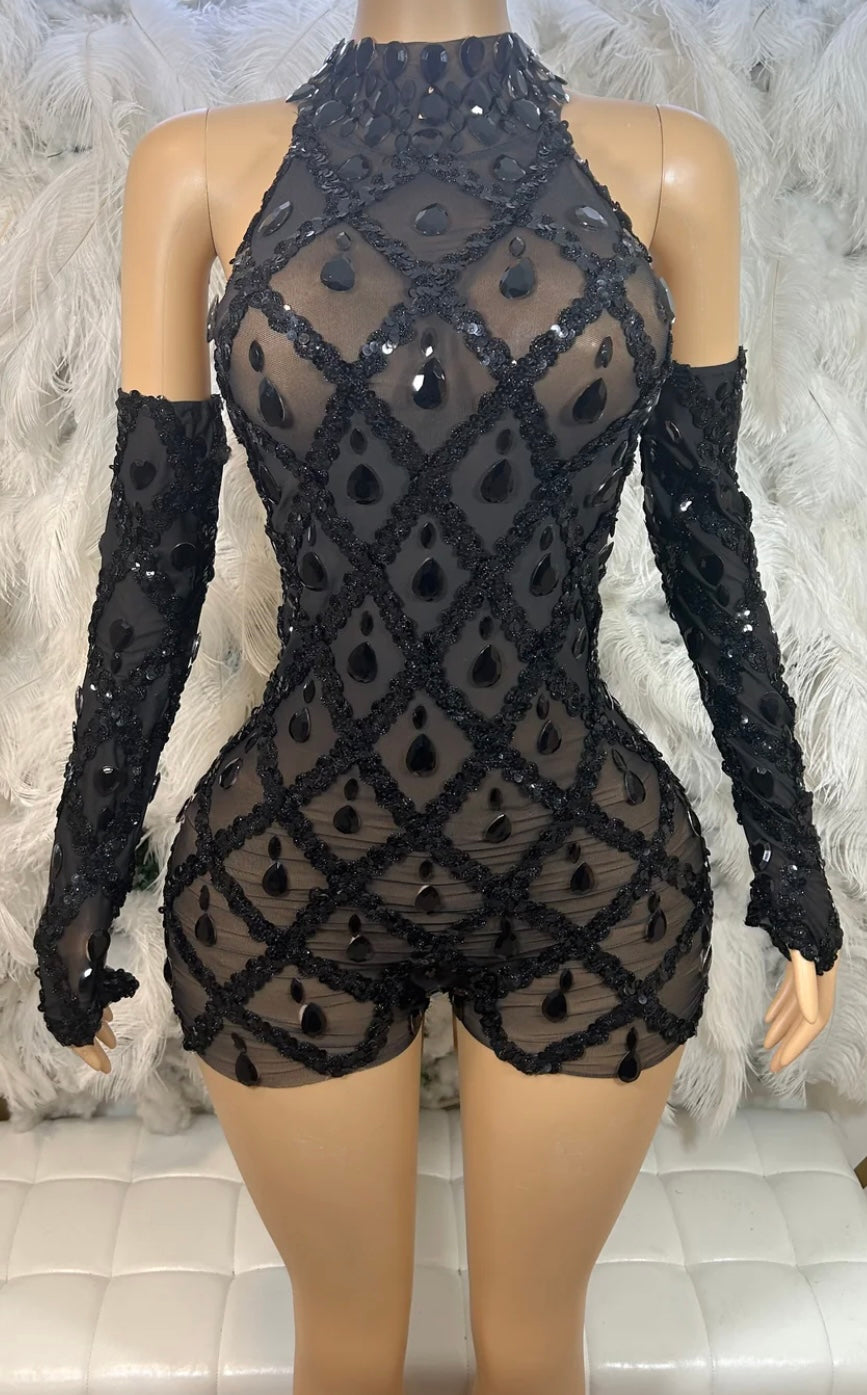 Star Of The Show Romper With Gloves