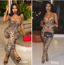 Load image into Gallery viewer, Leopard bustier jumpsuit
