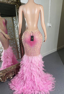 Myra feather dress (PINK)
