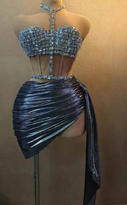 Reign corset crystal skirt Set