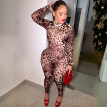 Load image into Gallery viewer, Leopard baddie jumpsuit
