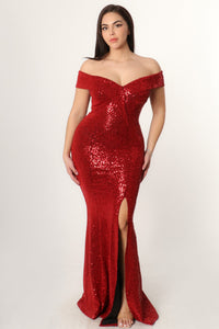 Fine wine sequins Gown