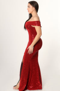 Fine wine sequins Gown