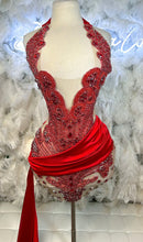 Load image into Gallery viewer, Ultimate Luxury Rhinestone Mini Dress with Train
