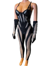 Load image into Gallery viewer, Luxurious rhinestones jumpsuit
