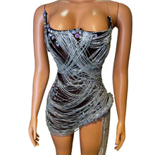 Load image into Gallery viewer, Diamanté tassel dress
