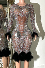 Load image into Gallery viewer, Paisley Feather Diamante Dress
