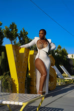 Load image into Gallery viewer, Elegance 2 piece bodysuit dress set white
